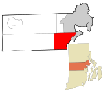 Kent County Rhode Island incorporated and unincorporated areas East Greenwich highlighted